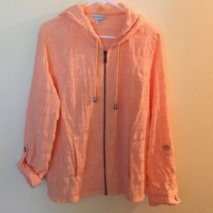 Lightweight peach color C&B zip hoodie, size LG
